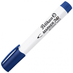LOT de 10 Marqueur pour tableau blanc Pelikan 741F - Pointe 2 mm - Capuchon anti-sèchement - Effaçable à sec - Bleu