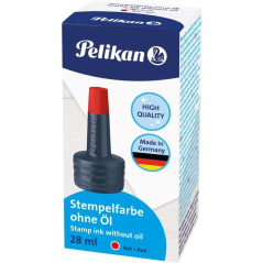 Encre de scellement sans huile Pelikan - 28 ml - Séchage rapide - Résistante à l'eau - Couleur rouge intense