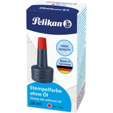 Encre de scellement sans huile Pelikan - 28 ml - Séchage rapide - Résistante à l'eau - Couleur rouge intense