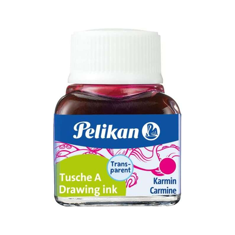 Encre de Chine Pelikan 523 10 ml N.2 - Flacon de 10 ml - Idéale pour le dessin et la calligraphie - Couleur Carmin