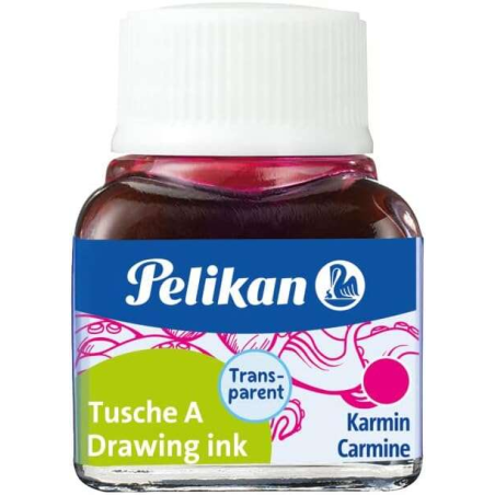 Encre de Chine Pelikan 523 10 ml N.2 - Flacon de 10 ml - Idéale pour le dessin et la calligraphie - Couleur Carmin