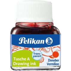 Encre de Chine Pelikan 523 10 ml N.3 - Flacon de 10 ml - Idéale pour le dessin et la calligraphie - Couleur Vermillon