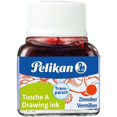 Encre de Chine Pelikan 523 10 ml N.3 - Flacon de 10 ml - Idéale pour le dessin et la calligraphie - Couleur Vermillon