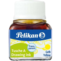 Pelikan China Ink 523 10 ml N.5 - Flacon de 10 ml - Résistant à l'eau - Idéal pour le dessin et la calligraphie - Couleur jaune