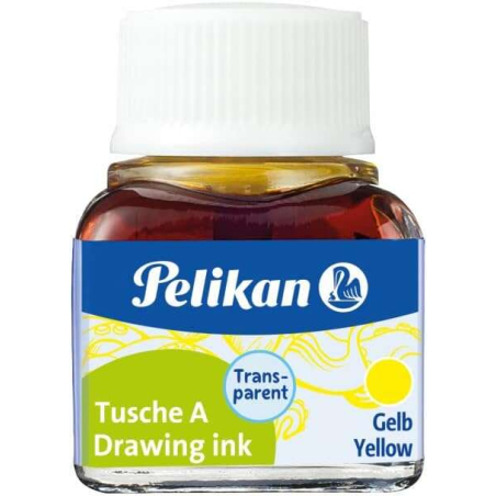 Pelikan China Ink 523 10 ml N.5 - Flacon de 10 ml - Résistant à l'eau - Idéal pour le dessin et la calligraphie - Couleur jaune