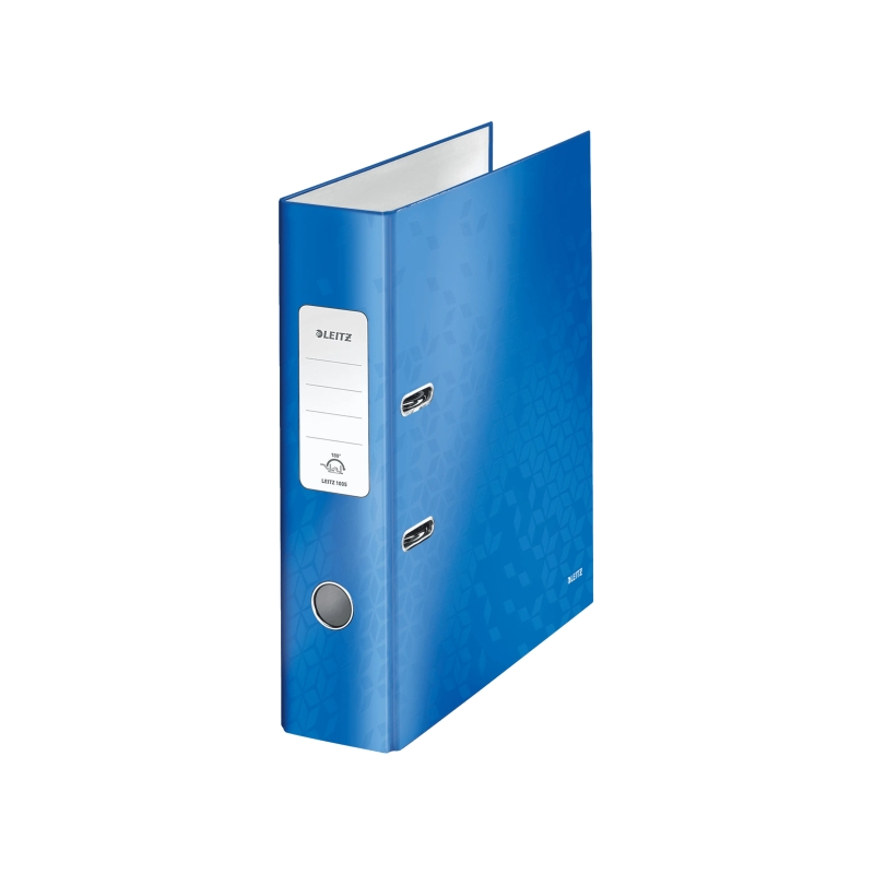 Classeur à levier Leitz Wow A4 - Dos 80 mm - Œillet et anneau - Étiquette de dos - Bleu