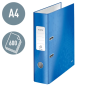 Classeur à levier Leitz Wow A4 - Dos 80 mm - Œillet et anneau - Étiquette de dos - Bleu