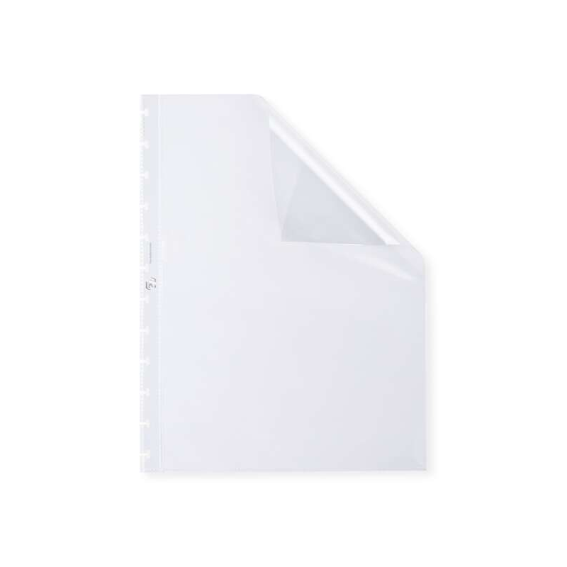 LOT de 10 Protège-dossiers Oxford Variozip - Format A4 - Matière cuir orange transparent - Fermeture à glissière - Résistant et