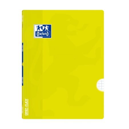 LOT de 10 Oxford School Classic Openflex A4 – Couverture en plastique robuste – Carnet agrafé 4 x 4 avec marge – 48 feuilles de