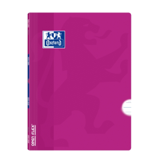 LOT de 10 Oxford School Classic Openflex A4 - Couverture plastique résistante - Carnet agrafé avec règle et marge de 3,5 - 48 fe