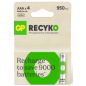 GP ReCyko Pack de 4 Pilas Recargables 950mAh AAA 1.2V - Precargadas - Ciclo de Vida: Hasta 1.000 Veces