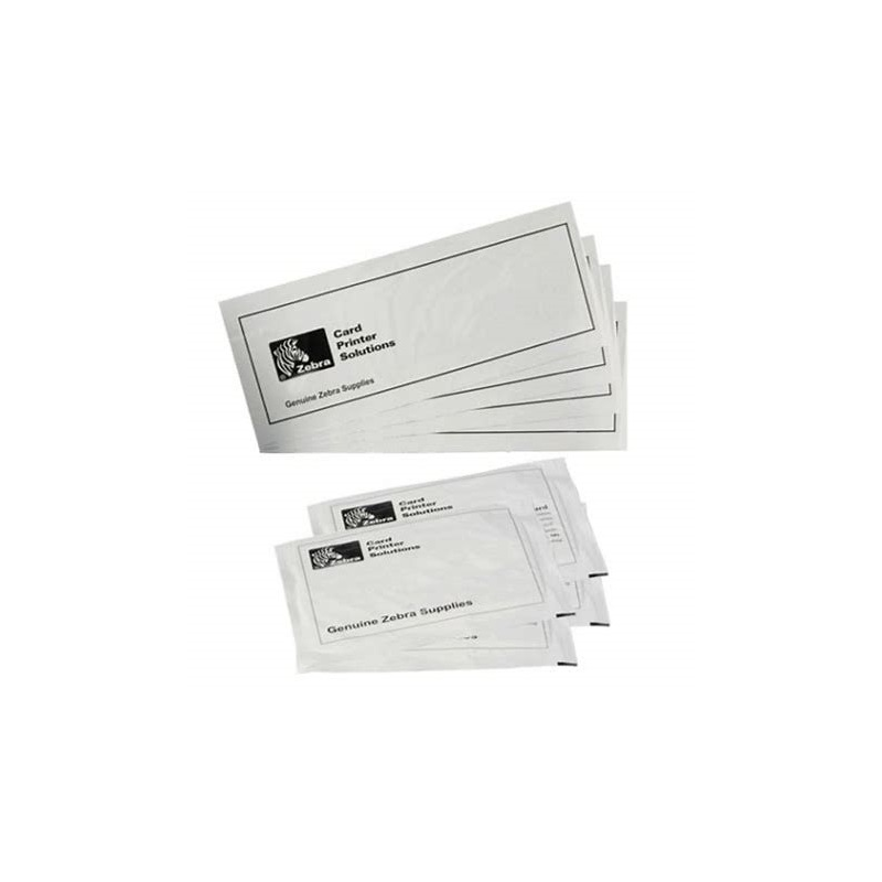 Pack de 4 cartes de nettoyage de tête d'impression Zebra ZXP3 + 4 cartes de nettoyage de chargeur
