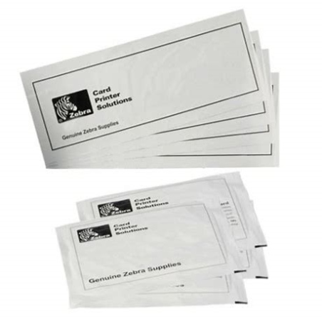 Pack de 4 cartes de nettoyage de tête d'impression Zebra ZXP3 + 4 cartes de nettoyage de chargeur