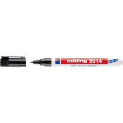 LOT de 10 Marqueur permanent Edding 8014 spécial laboratoire - Pointe ronde 1 mm - Encre adaptée aux surfaces lisses et transpar