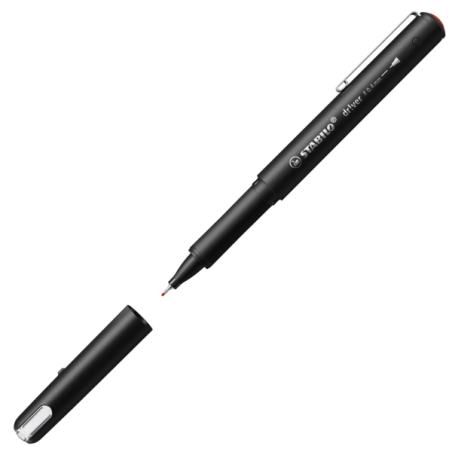 LOT de 5 Marqueur pointe fine Stabilo Dr!ver 0,4 mm - Encre à base d'eau, inodore et anti-bavures - Fabriqué à 94 % en bioplasti