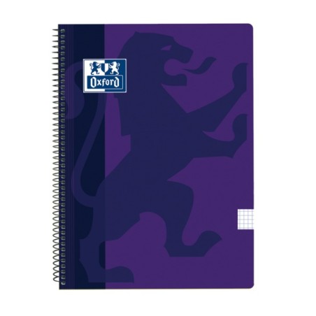 ✅ LOT de 5 Oxford School Cahier à Spirale Classique Couverture Plastique Folio 4x4 - 80 Feuilles - Couverture P en stock