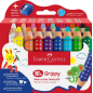 Coffret Faber-Castell Grippy avec 16 crayons de couleur épais, mine tendre XXL + taille-crayon - Forme triangulaire avec grip -