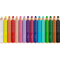 Coffret Faber-Castell Grippy avec 16 crayons de couleur épais, mine tendre XXL + taille-crayon - Forme triangulaire avec grip -