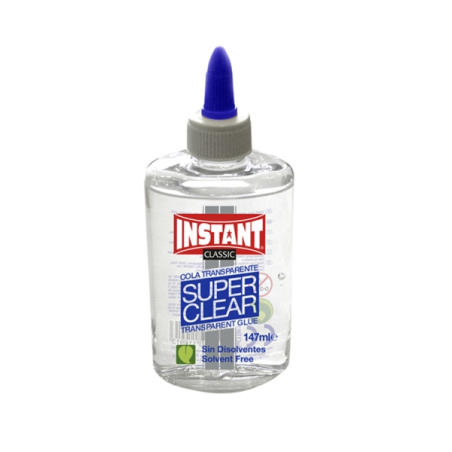 LOT de 12 Colle super transparente Instant Classic 147 ml - Convient aux enfants et/ou à un usage domestique - Sans solvant - Tr