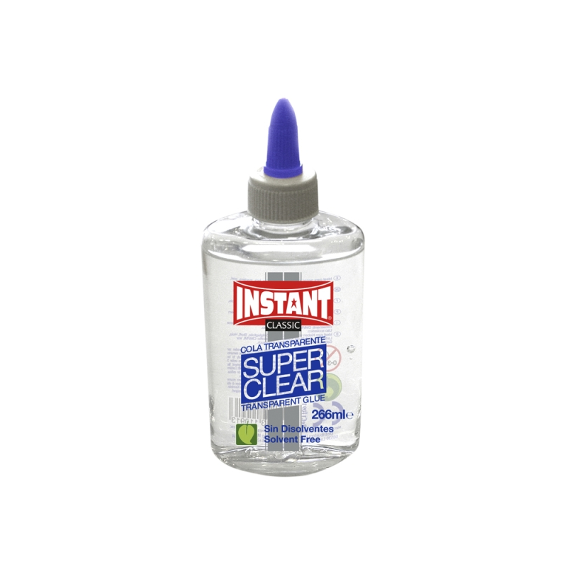 LOT de 6 Colle super transparente Instant Classic 266 ml - Convient aux enfants et/ou à un usage domestique - Sans solvant - Tra