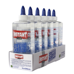 LOT de 6 Colle super transparente Instant Classic 266 ml - Convient aux enfants et/ou à un usage domestique - Sans solvant - Tra