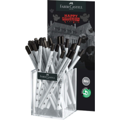 Coffret Faber-Castell avec 36 crayons graphite HB motif Halloween - Mine incassable - Corps décoré de crânes et de fantômes