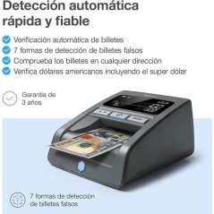 Vérificateur de billets Safescan 185-S - Vérification précise des billets de banque - Détection des contrefaçons - Vérification