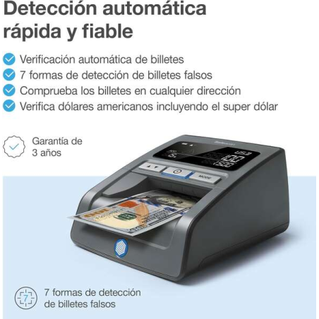 Vérificateur de billets Safescan 185-S - Vérification précise des billets de banque - Détection des contrefaçons - Vérification