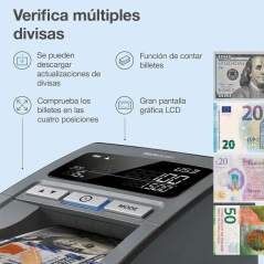 Vérificateur de billets Safescan 185-S - Vérification précise des billets de banque - Détection des contrefaçons - Vérification