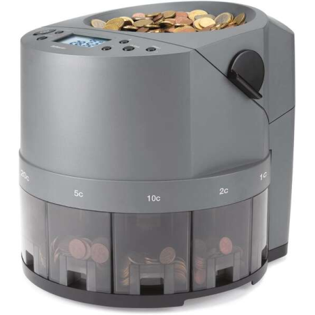 Safescan 1450 Eur Compteuse et trieuse automatique de pièces - Compte et trie 500 pièces par minute - Fonction d'impression - Ca
