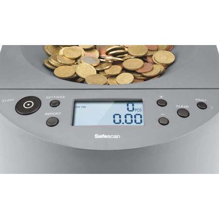 Safescan 1450 Eur Compteuse et trieuse automatique de pièces - Compte et trie 500 pièces par minute - Fonction d'impression - Ca