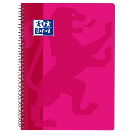 ✅ LOT de 5 Cahier à spirale classique Oxford School Couverture plastique Folio 4x4 - 80 feuilles - Marge - Idé en stock