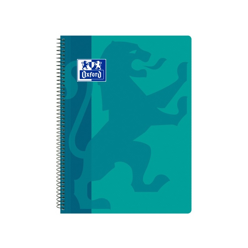 LOT de 5 Oxford School Classic Carnet à spirales avec couverture en plastique Folio 4 x 4 – Couverture en plastique robuste –