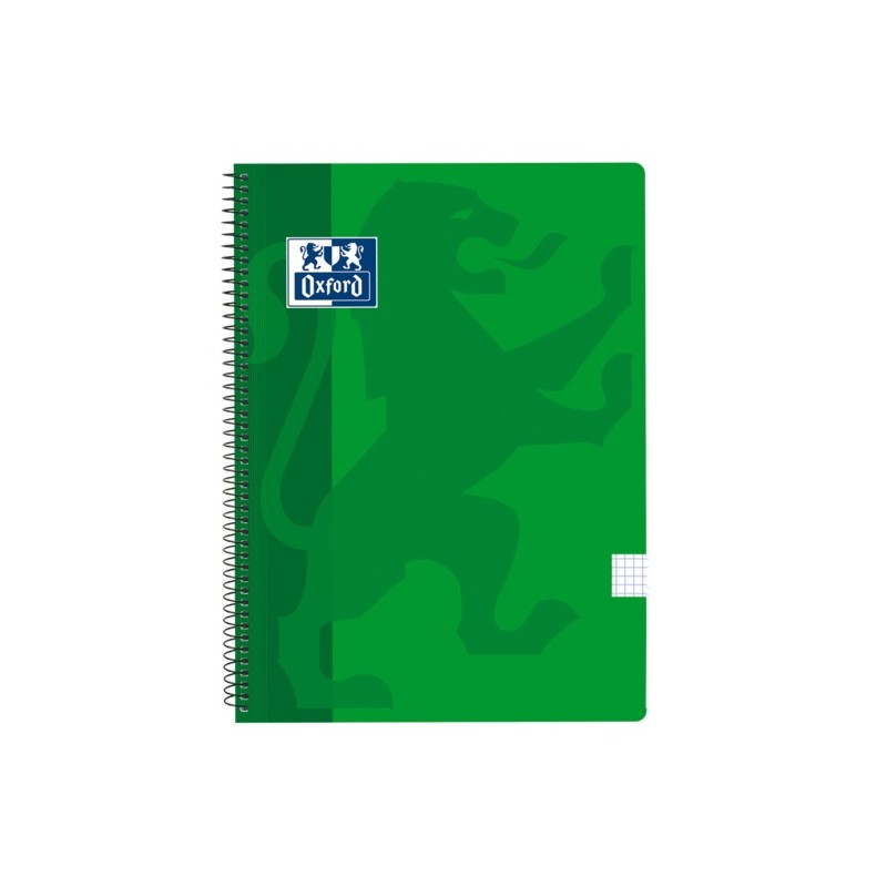 LOT de 5 Oxford School Cahier à Spirale Classique Couverture Plastique Folio 4x4 - 80 Feuilles - Idéal pour les Étudiants