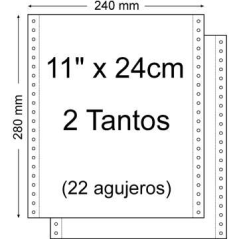 Papier Continu 11" x 240mm - Lot de 2 As Many - Paquet de 1 500 Unités - Couleur Blanche