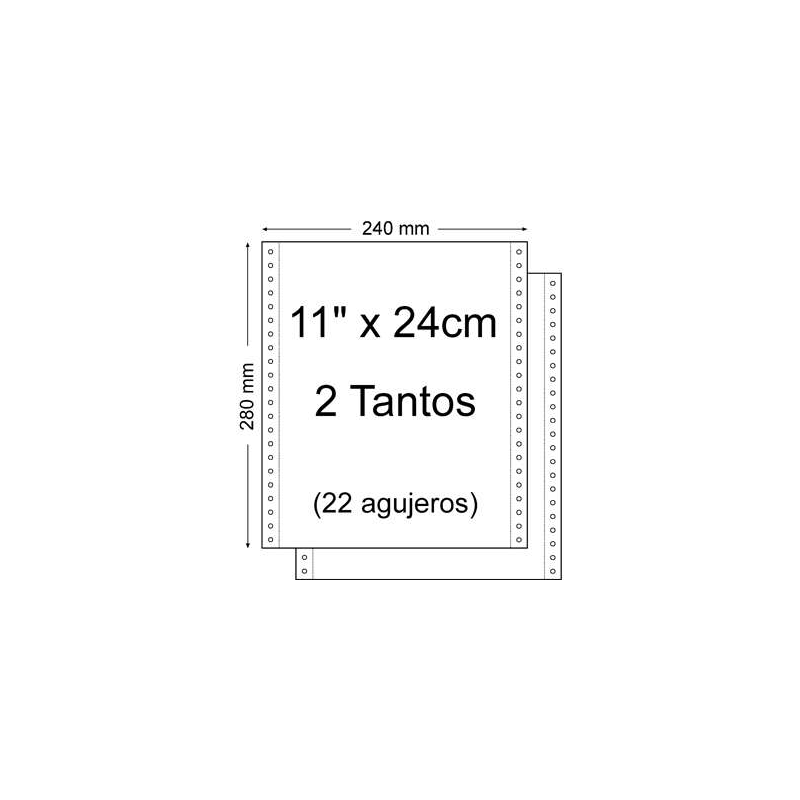 Papier Continu 11" x 240mm - Lot de 2 As Many - Paquet de 1 500 Unités - Couleur Blanche