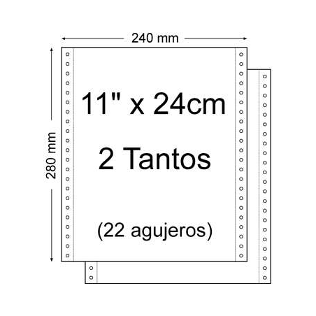 Papier Continu 11" x 240mm - Lot de 2 As Many - Paquet de 1 500 Unités - Couleur Blanche