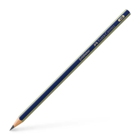 LOT de 12 Faber-Castell Goldfaber 1221 HB Crayon graphite – Haute qualité – Résistant à la casse – Corps bleu et rayures dorées
