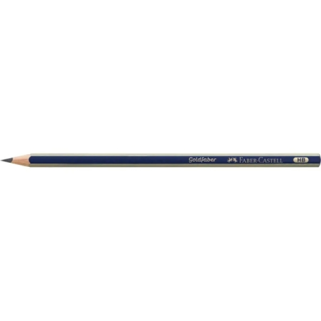 LOT de 12 Faber-Castell Goldfaber 1221 HB Crayon graphite – Haute qualité – Résistant à la casse – Corps bleu et rayures dorées