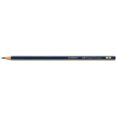 LOT de 12 Crayon graphite Faber-Castell Goldfaber 1221 B - Haute qualité - Incassable - Corps bleu et rayures dorées