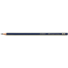 LOT de 12 Crayon graphite Faber-Castell Goldfaber 1221 2B - Haute qualité - Incassable - Corps bleu et rayures dorées