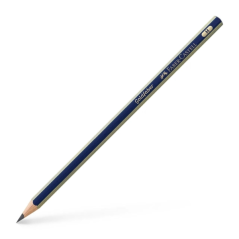 LOT de 12 Crayon graphite Faber-Castell Goldfaber 1221 H - Haute qualité - Incassable - Corps bleu et rayures dorées