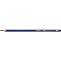 LOT de 12 Crayon graphite Faber-Castell Goldfaber 1221 H - Haute qualité - Incassable - Corps bleu et rayures dorées