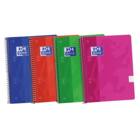 ✅ LOT de 10 Oxford School Classic A5+ Europeanbook Spiralflex - Couverture plastique robuste - 1 ligne par page en stock