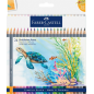 Coffret Faber-Castell Évasions Tropicales avec 24 crayons aquarelle Goldfaber - Mine de 3,3 mm - Application douce - Bois certif