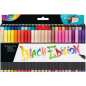 Faber-Castell Black Edition Pack de 50 marqueurs à pointe pinceau - Encre à base de colorant alimentaire - Couleurs assorties