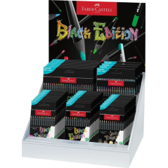 Faber-Castell Black Edition Expositor con 44 Estuches Surtidos de Lapices de Colores - Mina Supersuave - Madera Negra - Ideales