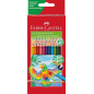 Crayons de couleur triangulaires ergonomiques Faber-Castell Super Mine Ergonomics, lot de 24 – Mine de 4 mm, résistants à la cas