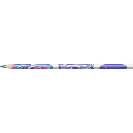 LOT de 12 Crayon pastel Faber-Castell Fantasia à mine multicolore - Corps triangulaire décoré - Bois issu de forêts gérées durab