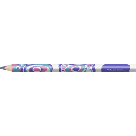 LOT de 12 Crayon pastel jumbo Faber-Castell Fantasia à mines multicolores - Corps triangulaire décoré - Bois issu de forêts géré